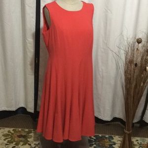 Orange sleeveless lined dress